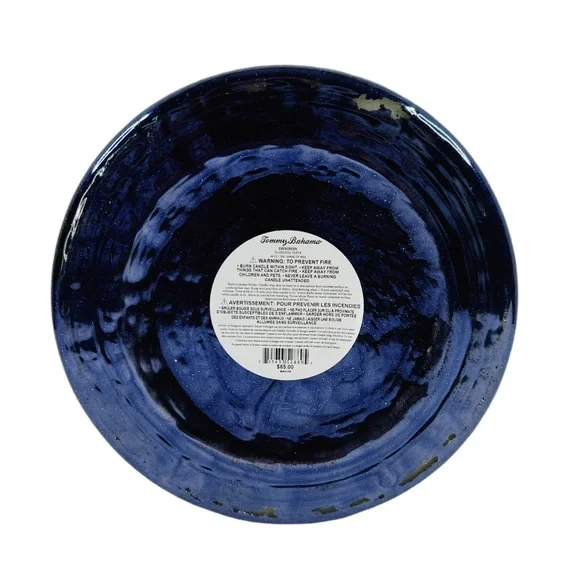 Tommy Bahama Evergreen Candle Antique Sapphire Blue Glass 6 Wick Fir Pine Cedar - Picture 4 of 6